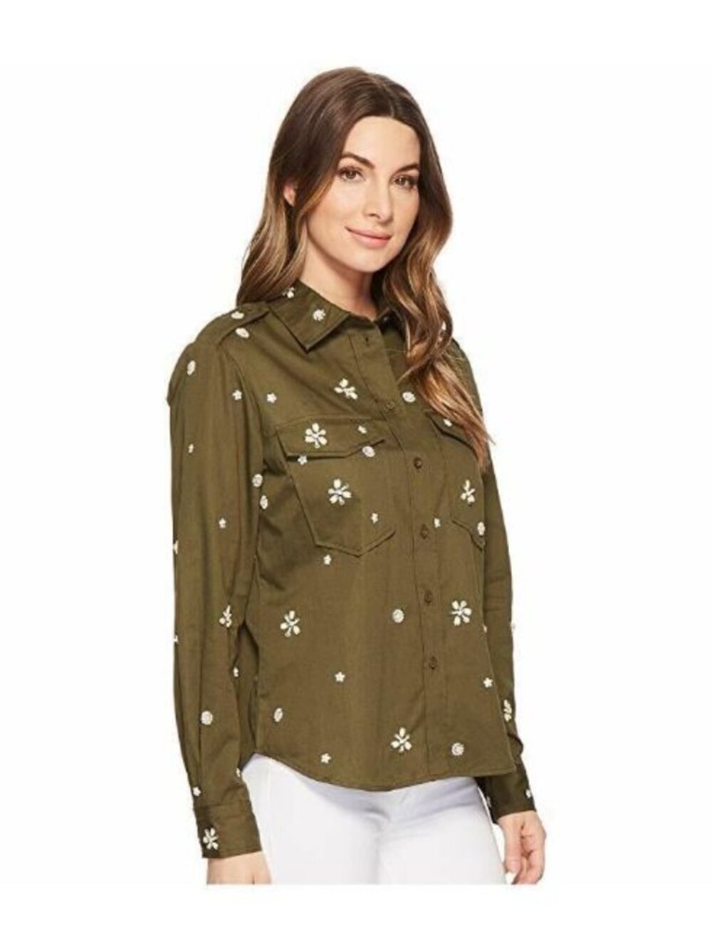 NEW Joie Women's XS Hayfa Long-Sleeve Shirt with Beaded Trim NWT $298 - Picture 3 of 3